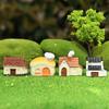 Mini House Micro Landscape Accessory Resin Miniature House Figurine Fairy Garden Ornament for Bonsai Terrarium Crafts
