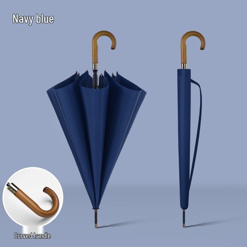 Extra Large Solid Wood Golf Umbrella with Automatic Long Handle—Customizable Logo