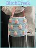 Handmade Strawberry Knit Bag With Flower Pattern For Casual Daily Use