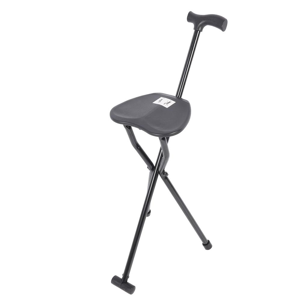 Portable Tripod Cane Stool Multi Functional Anti Slip Aluminum Alloy Folding Walking Cane with Seat