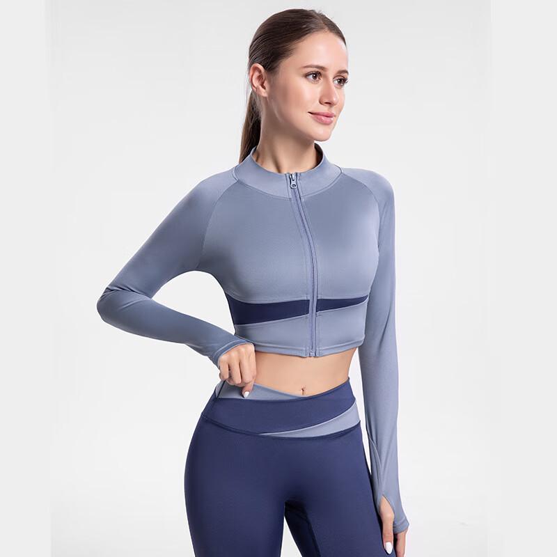 Women's Color Block Crop Sports Yoga Top