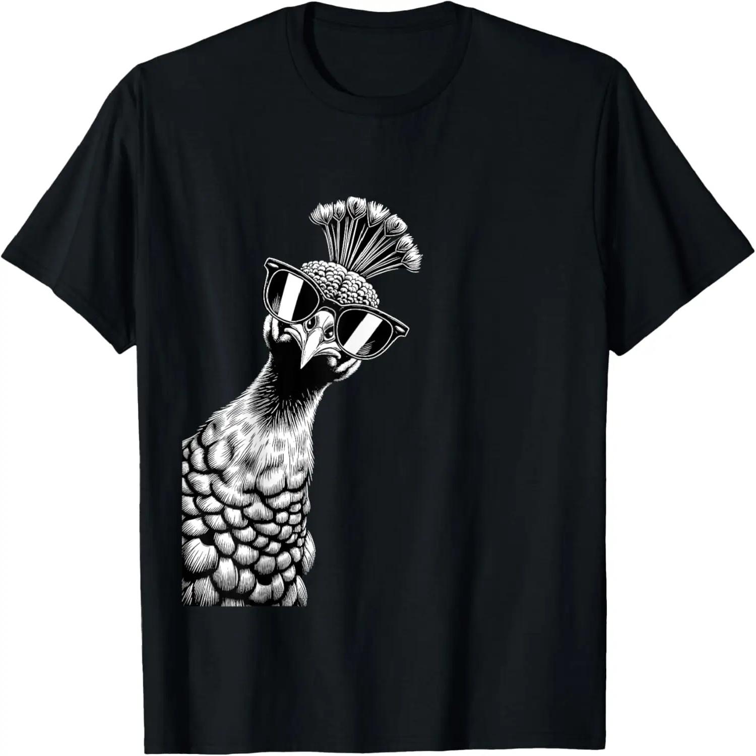 Funny Peacock Wearing Sunglasses Peacock Bird Lovers T-Shirt S