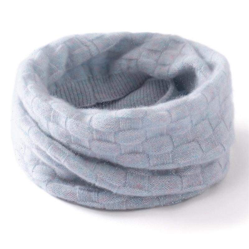 100% Pure Cashmere Plaid Neck Warmer - Thick, Warm, Knitted Scarf