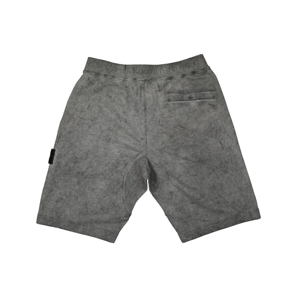 STONE ISLAND Patch Logo Fleece Shorts 'Melange Black' Men's 741563690-V1M29
