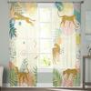 Leopard Tropical Plant Modern Tulle Curtains For Living Room Bedroom Home Kitchen Window Sheer Curtains