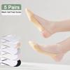 5Pairs Breathable Half Feet Socks Invisible Half Palm Socks Elastic Mesh Boat Socks  Women