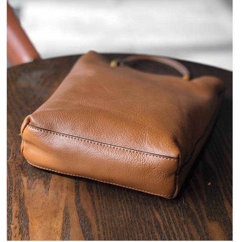 Johnature Einfache echtes Leder Frauen Tasche natürliche weiche Rindsleder Handtasche Verbundtasche Umhängetaschen