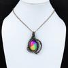 Rainbow Solar Quartz Druzy Pendant Copper Wire Wrapped Pendant Handmade Brand New Jewelry Gemstone Pendant Copper Wire Jewelry Gift For Mom