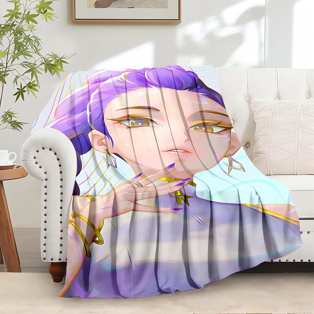 Gruppo di Ragazze Anime K-POP  Coperta Morbida Calda delle Quattro Stagioni  Copriletto Spesso a Maglia in Poliestere per Tutte le Stagioni per Letto, Campeggio, Viaggio  Regalo Perfetto