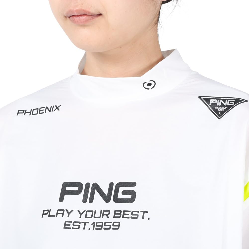 Ping Apparel Women's Water-Repellent High-Neck Shirt (Water Repellent: Highly Water-Repellent with Drawcord) / Golf / 622-4120300 030_White, Medium