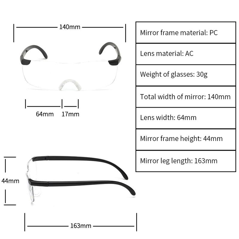 Magnifying Presbyopic Glasses Eyewear Reading 160% Magnification to See More and Better Magnifier Portable
