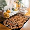 Bohemian Tibetischer Tiger Floral Teppich Nachttisch Bodenmatte Rutschfest Vintage Tier Teppich Marokkanische Teppiche für Wohnzimmer Dekorativ