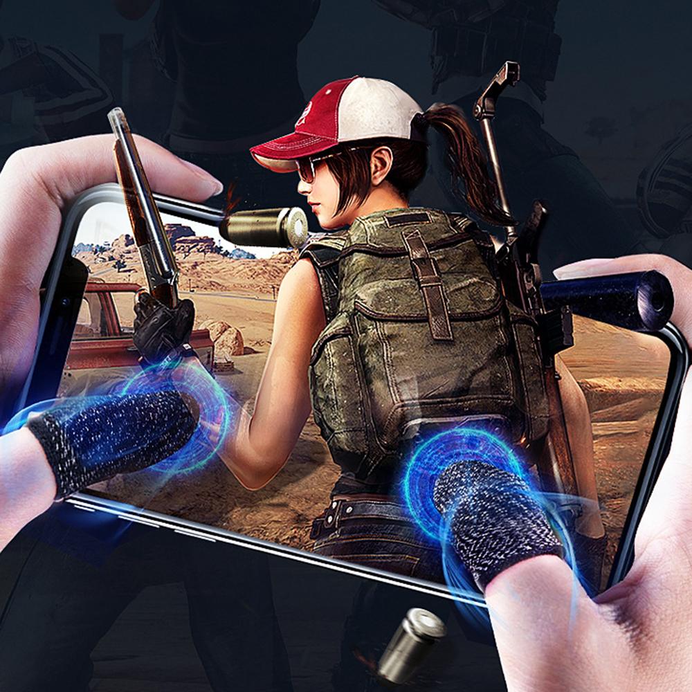 1Pair Gaming Finger Sleeves Anti-Slip Touchscreen Ultra-Thin Finger Cover for Mobile Games/E-Sports