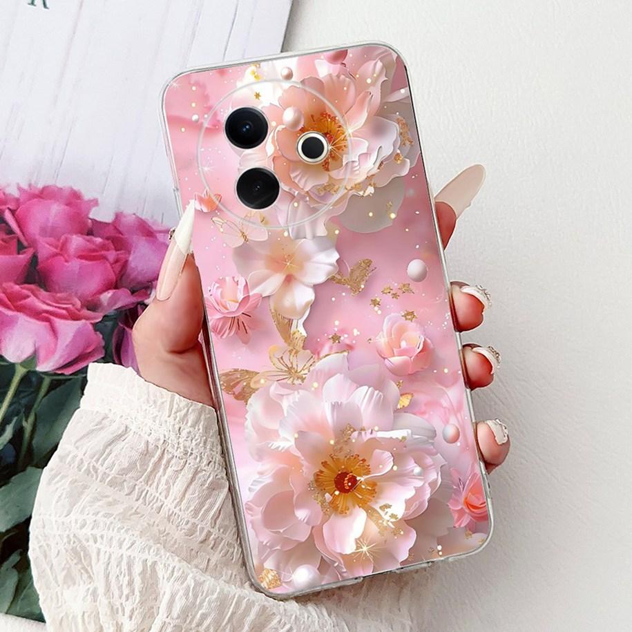 Hülle Für Vivo Y39 Y300i 5G Cover V2436 V2444A Neue Mode Blume Schmetterling Weiches Silikon Klare Hülle Für VivoY39 VivoY300i Funda