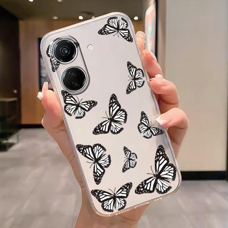 Transparent Phone Case For Poco C65 Redmi Note 15 Pro+ Plus 14C Cover Cartoon Flowers Soft TPU Shockproof Funda Bags Heart Clear