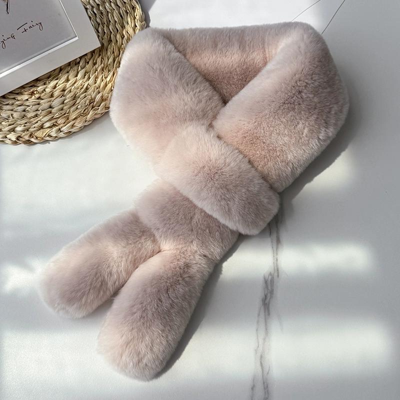 Otter Rabbit Fur Straw Scarf Women's Winter Warm Neck Guard Versatile Cute Cute Scarf Thickened Real Wool Neck Cover