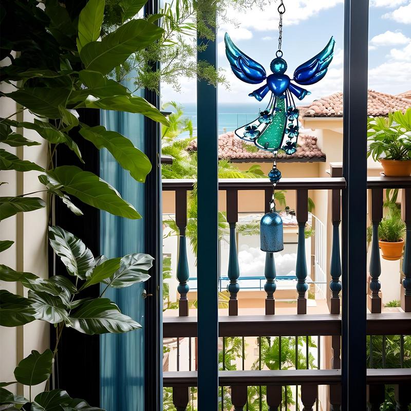 Angel Wind Chimes for Outside Memorial Wind Chime Sun Catcher Figure With Wings Relaxing Loud Sound Keepsake for Garden Patio