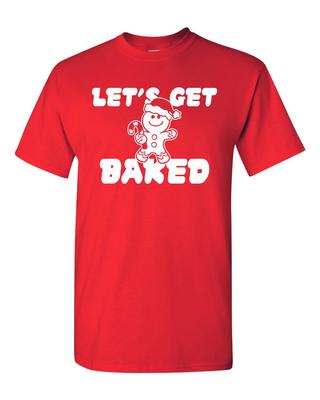 Let's Get Baked Christmas Cookie Funny Drinking Men's Tee Shirt 1705