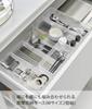 Yamazaki Tower Clear Bottom Stackable Drawer Organizer Set of 2 W8 x D16 x H3.7cm White Cutlery Storage Desk Tray 3642