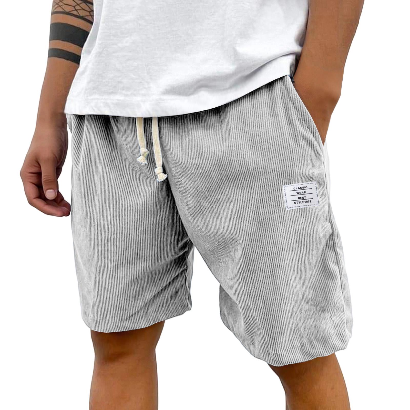 

Men s Summer Casual Shorts Men s Fashion Sports Textured Shorts XL білий