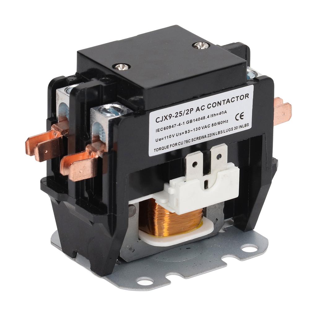 AC Contactor 25A Silver Alloy Contact Flame Retardant Air Conditioner HVAC Condenser Compressor Contactor 110V