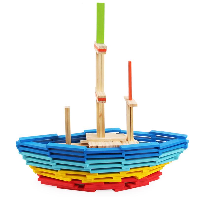 100 stücke Diy Bunte Bausteinziegel Konstruieren Spielzeug Set Holzblöcke Für Blockdruck Frühe bildung geschenk