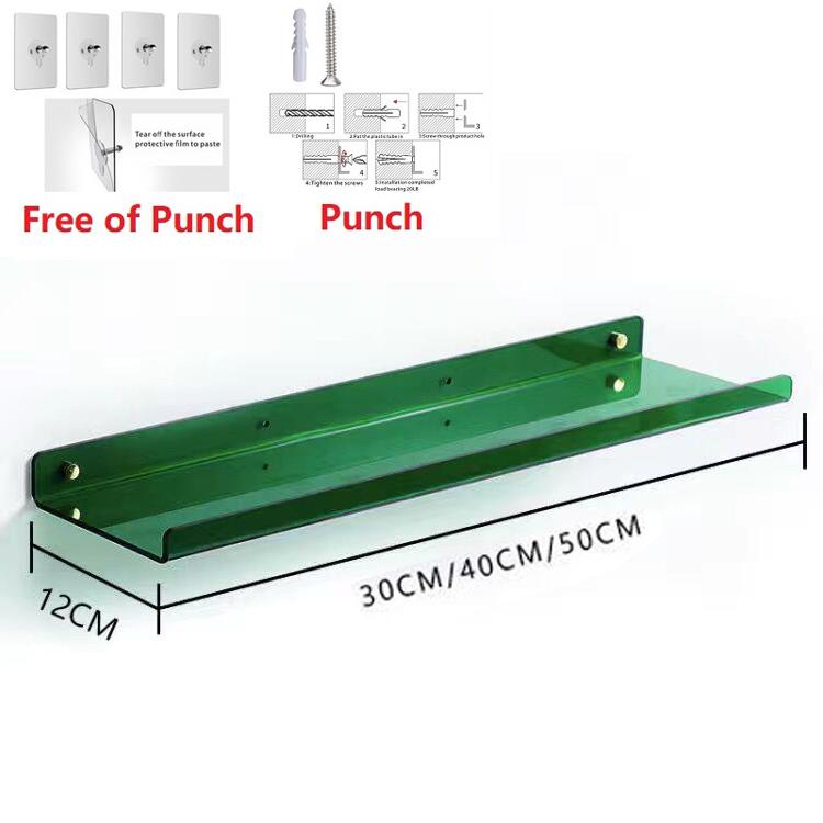 

Новый цветной акриловый настенный стеллаж для хранения вещей, современная ванная комната, полки для гостиной, настенная полка с бесплатной перфорацией, аксессуары для дома 30x12cm
