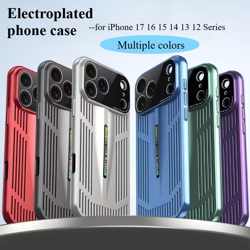 Luxury Knife-edge Cooling Phone Case For IPhone 17 16 15 14 13 12 Pro Max Electroplated Full-Coverage Phone Case For IPhone 17 Air Back Cover