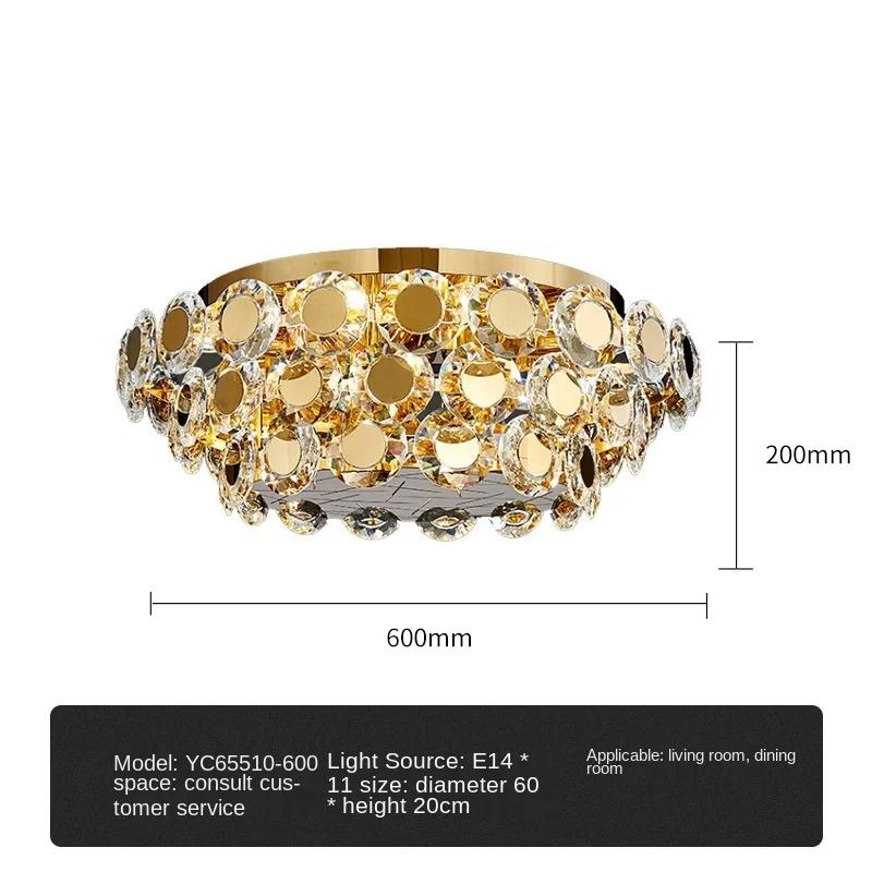 Living room lamp crystal ceiling lamp simple and generous home  bedroom lamp three-color dimming