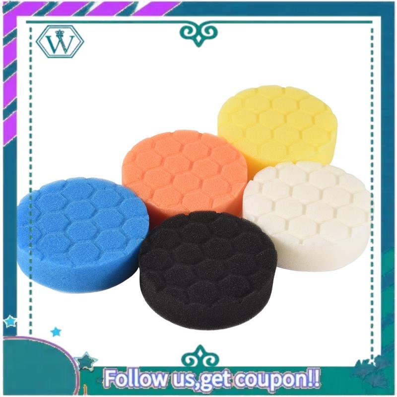AA92-5Pcs Polishing Pads Buffing Sponge Pads Kit For Car Buffer Polisher Sanding, Waxing, Polishing, Sealing Glaze