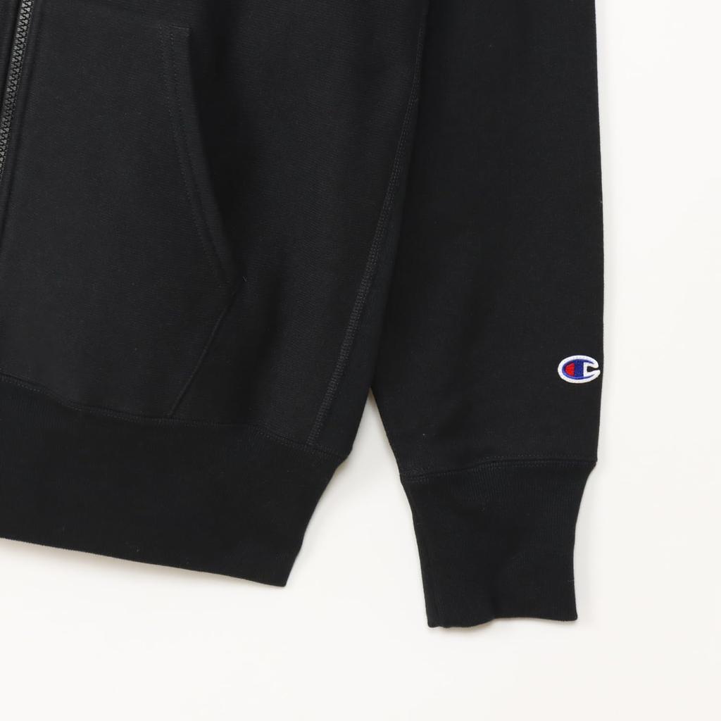 Hoodie Long Sleeve Round Neck Fleece Lined Graphic Print Relax Fit Hooded Sweatshirt REVERSE Black [Champion] 11.5oz WEAVE(R) C3-A116 Men's