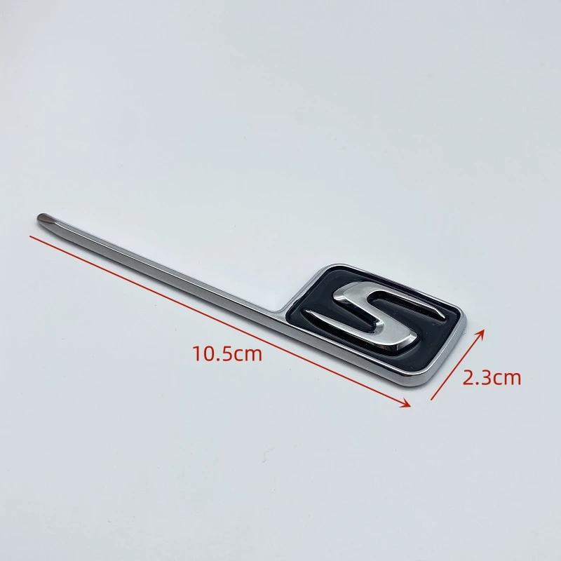 ABS S Badge Emblem Car Trunk Stickers For S E63S C63S GLC63S GLE63S GLS63S GTS GT43S GTR GT53 GT50 CLA45S Silver Yellow Black