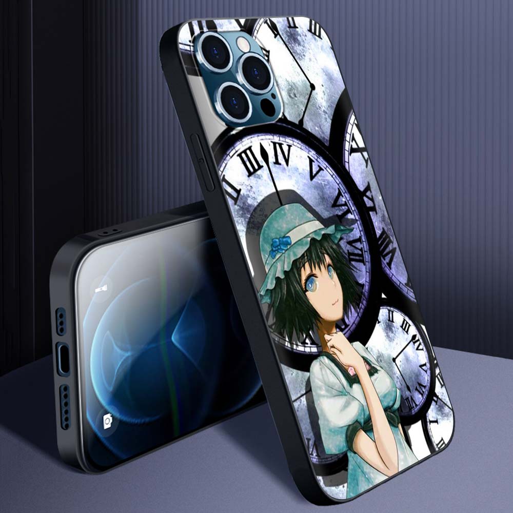 

Роскошный чехол для телефона Steins Gate Okabe Anime Manga для iPhone 13 14 11 12 Pro Max 7 8 Plus SE X XR XS, мягкий черный чехол с полным покрытием iPhone 14 Plus