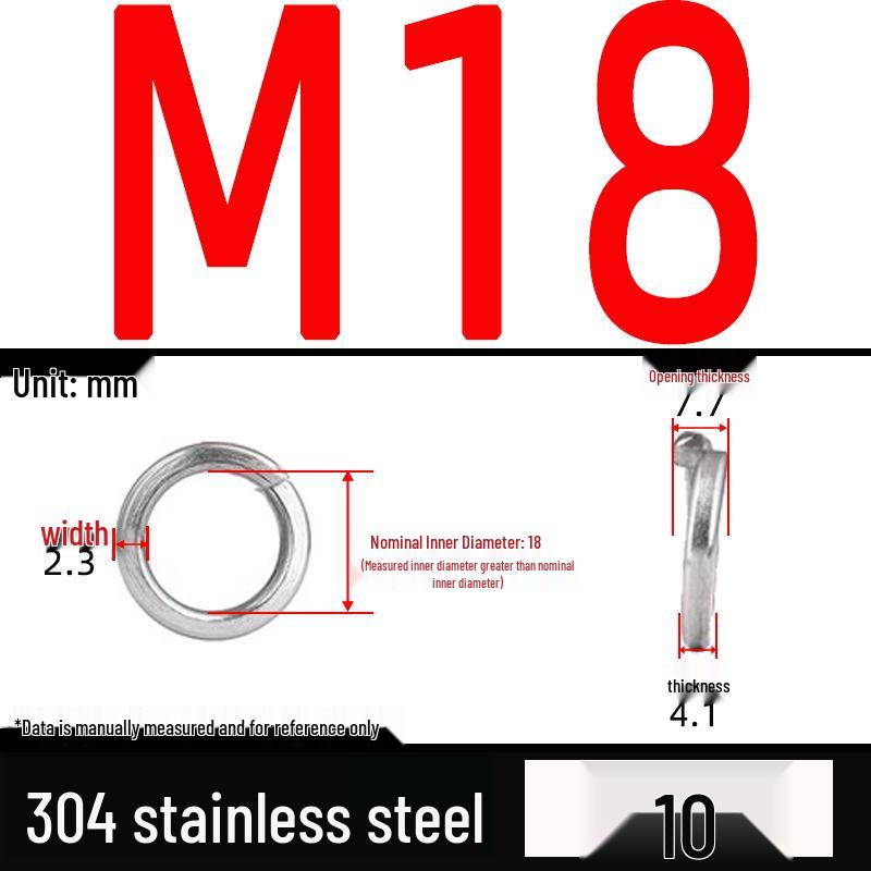 Verdickte 304/201 Edelstahl-Federring Elastischer Abstandshalter M3-M24