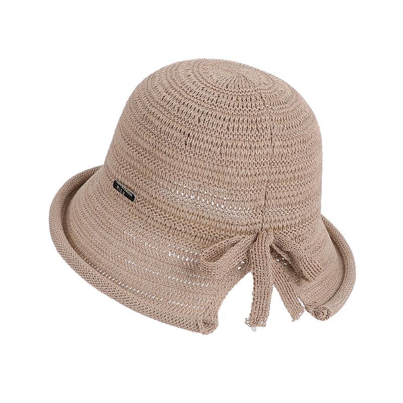 Summer Breathable Knit Bucket Hat With Sun Protection For Women