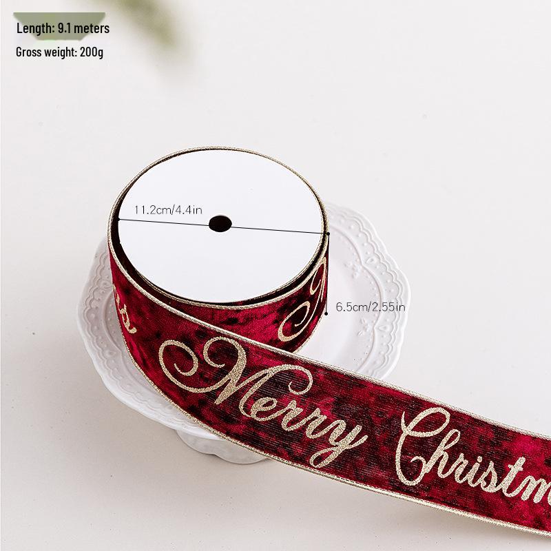 Red Velvet Ribbon Bow for Christmas Gift Box & Tree Decoration