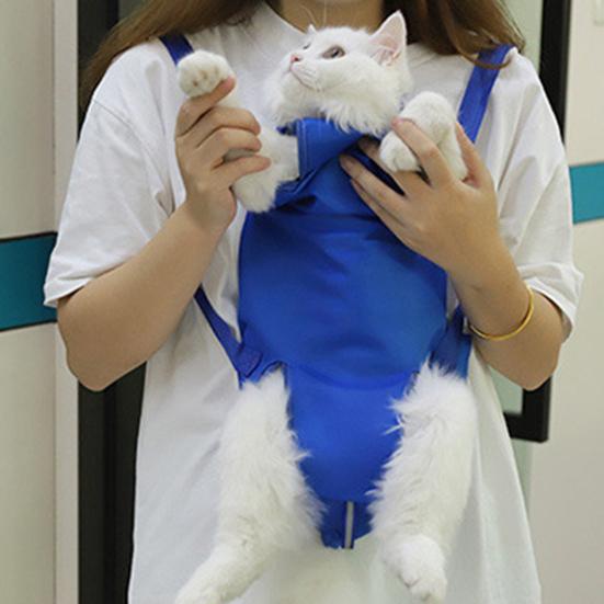 Cat Pouch Carrier Backpack Adjustable Pet Sling Bag with Storage Pocket for Grooming Vet Visits Medication Administration Dental Care Nail Trimming