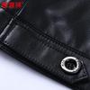 Hengyuanxiang Men's Turn-down Collar Pebbled Cowhide Leather Jacket