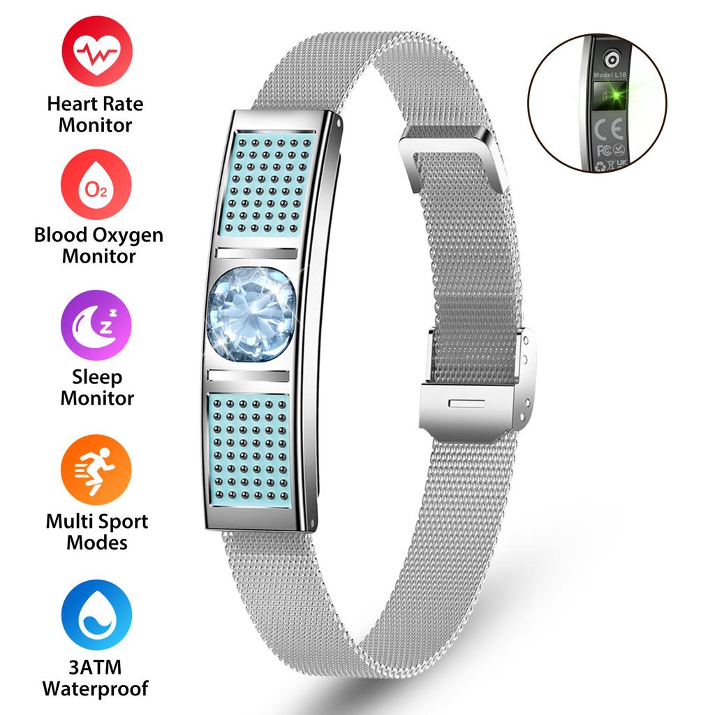 Smart Bracelet for Women Heart Rate Blood Oxygen Monitor Sport Fitness Tracker Step Counting Waterproof Fashion Smart Wristband