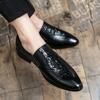 2025 Autumn New Crocodile Pattern Business Dress Casual Shoes Large Size Small Leather Shoes Overfoot Men's Shoes Size 48