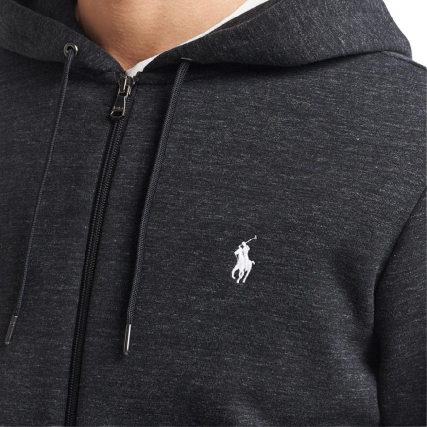 Polo Ralph Lauren Logo Hooded Zip-Up Long Sleeve Jacket Men jackets Black 710881517-052
