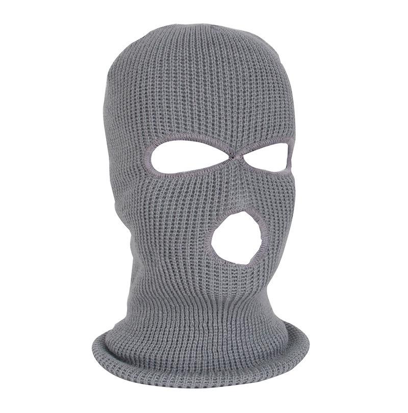 Maska na całą twarz Czapka z dzianiny z 3 otworami Zimowa maska typu beanie Czapka z daszkiem Nowe czarne ciepłe maski na twarz