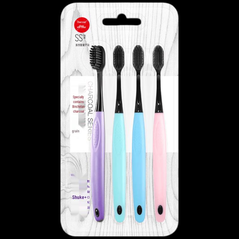 Shuke Carbon Silk Soft Bristle Toothbrush 4-Pack