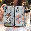 Anti-knock Wrist Strap Phone Case For infinix Zero X/X Pro/X6811/X6811B Phone Holder Cartoon Wristband Silicone Cute