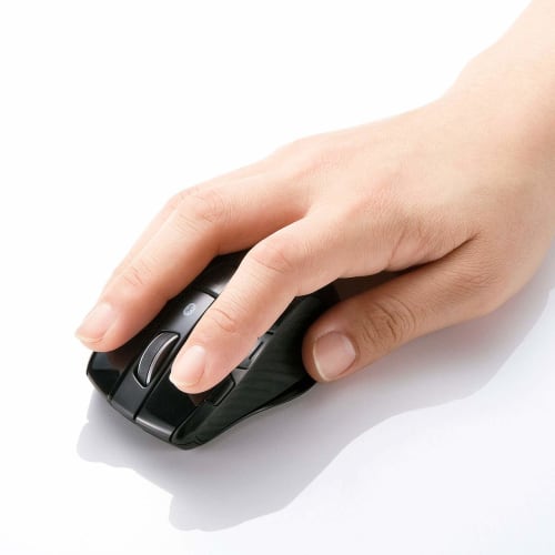 Sanwa Supply Bluetooth 3.0 multi-pairing mouse (up to 3 devices can be paired) Blue LED 6 buttons Medium size MA-BTBL121BK