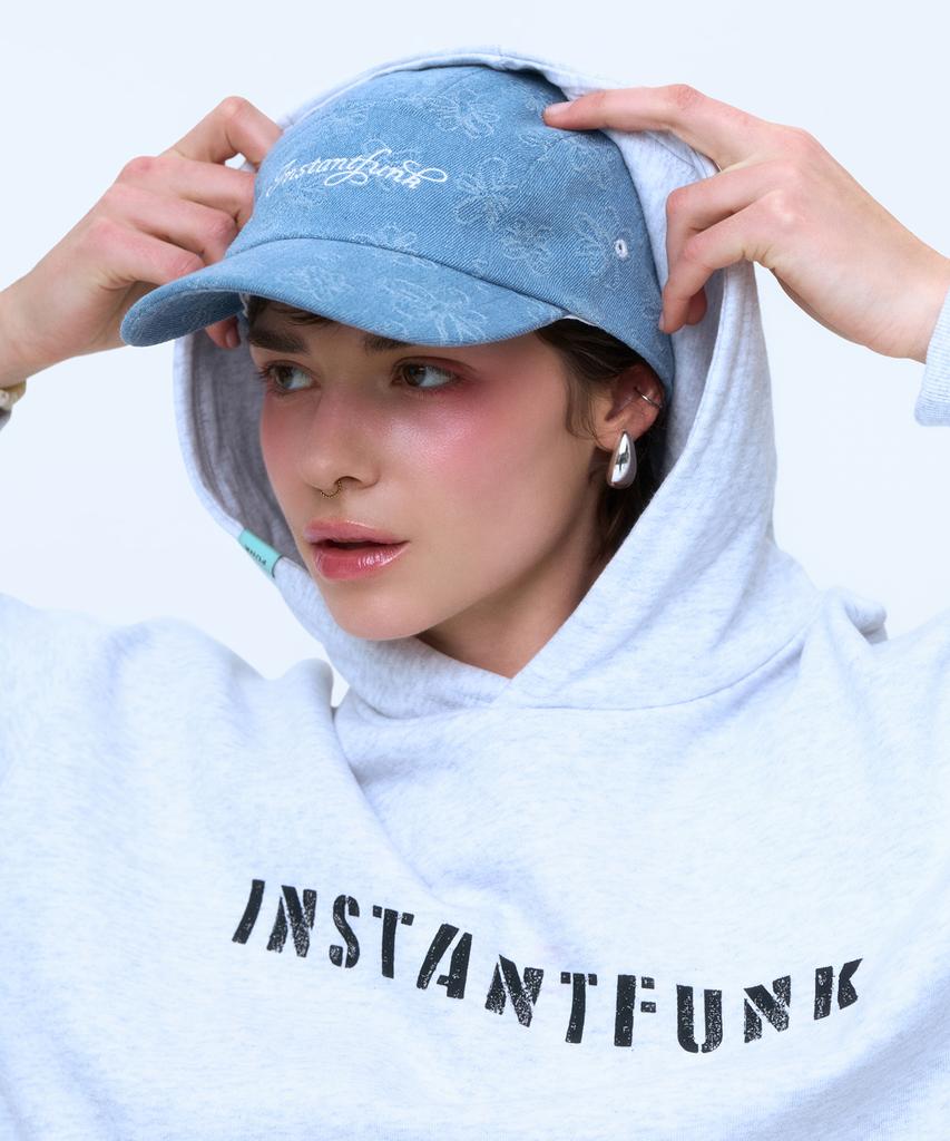 INSTANTFUNK Denim Flower Camp Cap - Indigo Blue