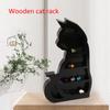 Portable Cat On The Moon Wooden Floating Shelves Crystal Display Shelf Multipurpose Wall Mounted Storage Rack for Room