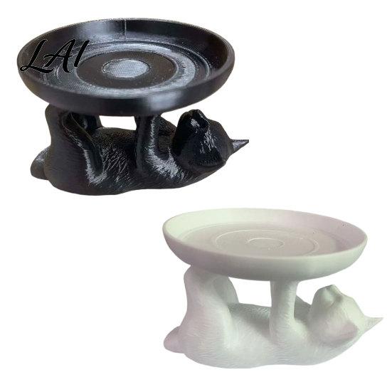 Cat Shape Ring Holder Jewelry Storage Rack Shape Anti-Falling Holder Durable Tray Resin Anti-Slip Space-Saving Organizer for Home Bathroom Bedroom