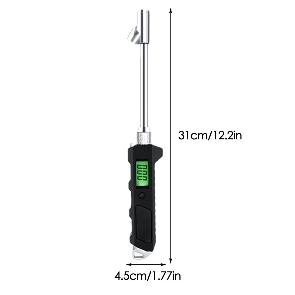 

Car Tire Pressure Gauge LCD Display Handheld High-Precision Tester Double Head Air Tire Gauge With Backlit For Drivers SUV чорний