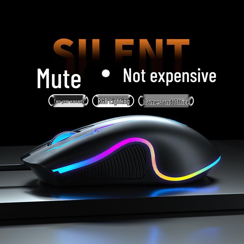 Silent Wired Ergonomic Mechanical eSports Gaming Mouse for HP & Lenovo Desktops